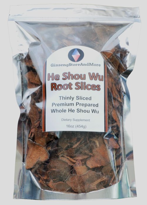 1lb He Shou Wu Whole Root Slices (Prepared) | Fo-Ti, Polygonum Multiflorum | Thinly Sliced, Premium Grade Large, Preservative Free | Use for Hair Loss, Energy, Health for Men & Women