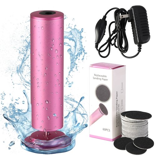 Electric Foot Callus Remover - Electric Callus Remover for Feet,Adjustable Speed Foot Scrubber with 60 Pcs Sandpaper Discs,Professional Pedicure Tool for Dead Skin and Calluses (Pink)
