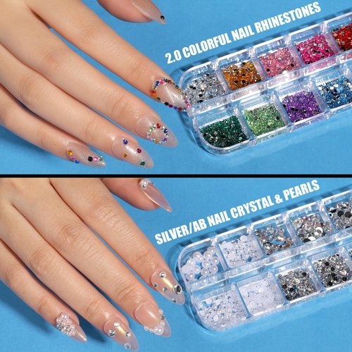 Teenitor Acrylic Nail Kit With Chrome Powder, Almond Tips, Art Brushes, Charms, 3D Gel, Tools, Stand - Beginner Set