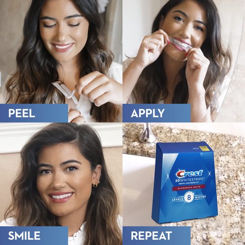 Crest 3D Whitestrips, 1 Week Smile Transformation, Whitestrips 3D White, Teeth Whitening Strip Kit, 14 Treatments (Each with 1 Upper/1 Lower), 28 Strips