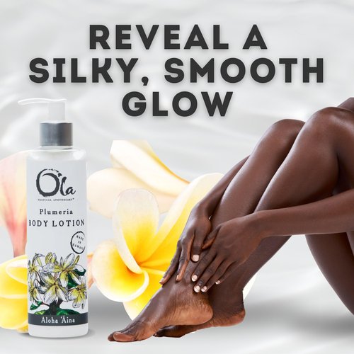 OLA TROPICAL APOTHECARY Plumeria Body Lotion – Natural Hydrating Floral Lotion with Tropical Oils & Plant Extracts – Plumeria Scented Moisturizing Body Lotion for Dry Skin – 8.45 fl oz