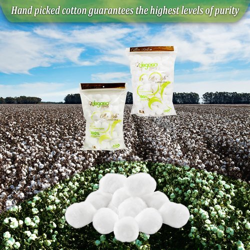Jumbo Cotton Balls for Facial Treatments, Nails and Make-Up Removal, Applying Tonics & Cleansers, Multi-Purpose Soft Natural Cotton Balls (Jumbo 70 Count)
