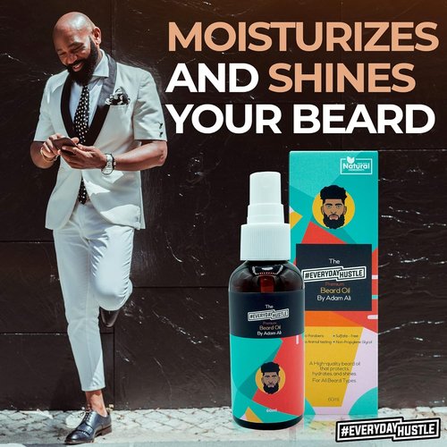 EverydayHustle Beard Oil - Lightweight Serum for Black Men | Natural Hydration & Jasmine Scent, 60ml