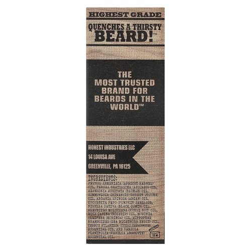 Honest Amish - Premium Beard Oil for Nourished Facial Hair - 2 Ounce Bottle