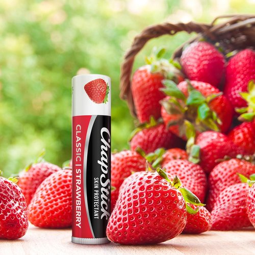 ChapStick Classic Strawberry Lip Balm - Moisturizing Lip Care | 0.15 Oz Tubes (Pack of 12)