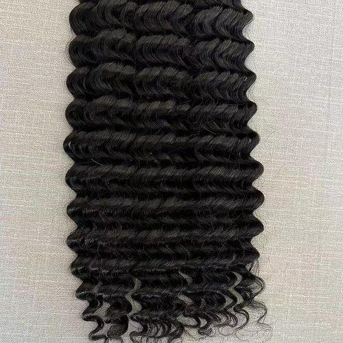 14A Grade High Amplitude Indian Wave Bulk boho braids Human Hair Braiding 100% Brazillian Virgin Hair Extensions 2Bundle/Pack 100g More Density for Micro braiding No Weft (Deep wave, 18inch)