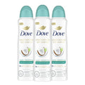 Dove Antiperspirant Deodorant Dry Spray Coconut Water & Lime scent 3ct skin repair after shaving with odor control & sweat protection Pro Ceramide Technology to boost ceramide levels in skin 3.8 oz
