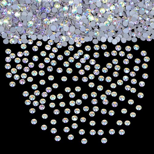 LPBeads 8000 Pieces SS10 Paradise Shine Hotfix Rhinestones Flatback Round Crystal Glass Rhinestones Gems for Crafts Nail Face Art Clothes Shoes Bags DIY