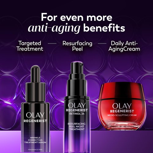 Olay Regenerist Resurfacing Retinol Serum, Renew, Anti-Wrinkle Serum for Women, Anti-Aging Skin Care, Advanced Night Repair, Fragrance-Free, Hexa-Repair Peptide & Pro-Retinol, 1.0oz