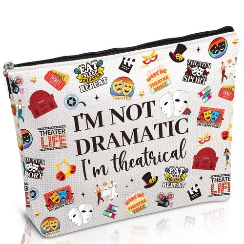 Luvsweets Theater Gifts Makeup Bag - Musical Theatre Cosmetic Bags with Zipper, Funny Theatre Broaddway Gifts for Theater Lovers Actors, Women Girls Birthday Christmas Valentine Mother's Day Presents