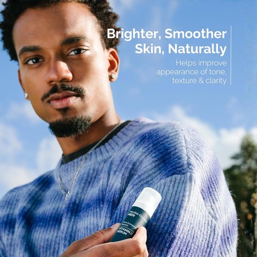 Nordisk Element Vitamin C Face Serum for Men - Brightening Anti-Aging Formula with Hyaluronic Acid | 1 Fl Oz