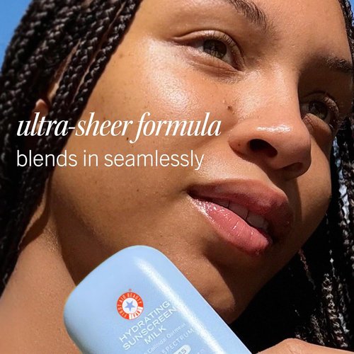 First Aid Beauty Hydrating Sunscreen Milk SPF 45 | Lightweight Serum with Colloidal Oatmeal, Sheer Finish