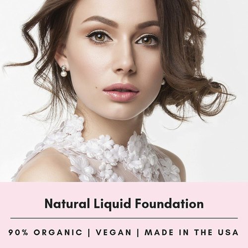 Mom's Secret 100% Natural Liquid Foundation - Organic, Vegan, Aloe-Based, Gluten-Free | 1 Fl Oz (Cocoa)