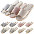 Mepase 8 Pairs Disposable House Slipper for Guests Open Toe Breathable Comfortable Spa Slippers for Indoor Home