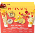 Burt's Bees Tips and Toes Gift Set - 6 Travel Size Moisturizers with Pomegranate Lip Balm & Creams
