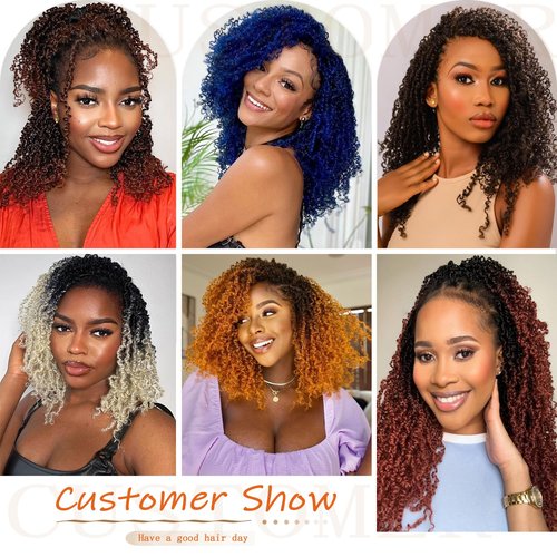 Haftaluv Yanky Twist Crochet Hair - 12 Inch, 9 Packs Pre Looped Mini Twist Synthetic Curly Crochet Hair Extensions For Black Women