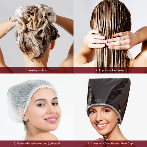 RED by Kiss Conditioning Heat Cap - Deep Conditioning and Hair Repair Treatment at Home for All Hair Types