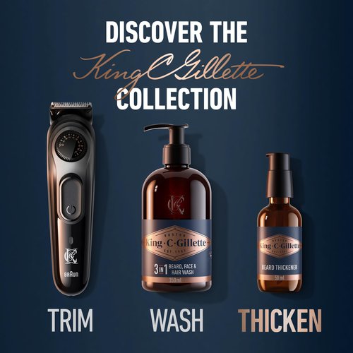 King C. Gillette Beard Thickener formulated with Vitamin B complex and Caffeine, 1.7oz