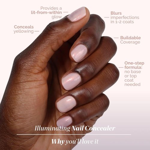 LONDONTOWN Illuminating Nail Concealer - Sheer Brightening Nail Polish & Strengthener for Discolored Nails | 21+ Free, 0.4 Fl Oz