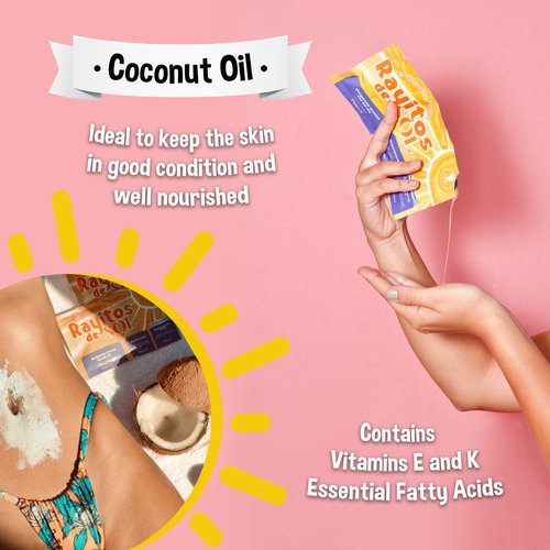 Rayitos de Sol Body Hair Bleach Kit with Coconut Oil Powder Bleach Peroxide Vol 30 - 9% Itch-Free | Legs Back Abdomen Arm Hair Bleach | Skin Protection and Nourishment