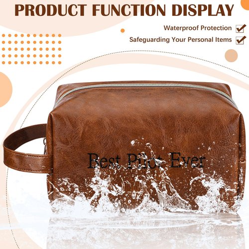 Abbylike Pilot Gifts for Men Toiletry Bag Airplane Gifts for Pilots, 8.66 x 4.72 x 4.72 Inches PU Leather, Suit Grooming, Bathroom & Gym Trip Toiletry Case