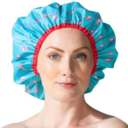 Fashionista | Oversized Waterproof Shower Cap - Reusable PEVA Lined Hair Hat for All Lengths