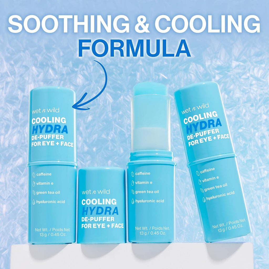 Wet n Wild Cooling Hydra De-Puffer - Soothing Face Primer Stick with Vitamin E & Caffeine | Vegan & Cruelty-Free (Pack of 2)