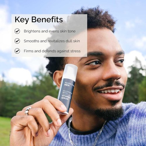 Nordisk Element Vitamin C Face Serum for Men - Brightening Anti-Aging Formula with Hyaluronic Acid | 1 Fl Oz