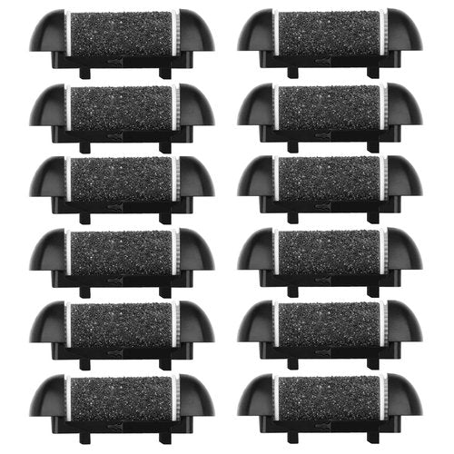 12 Pack Replacement Refill Rollers for Electric Foot File Callus Remover Pedicure Kit Tools Grinding Roller Head for Hard Callus and Tough Dead Skin (12pcs Extra Coarse)