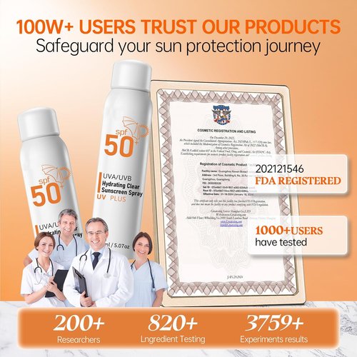 Reef Safe Sunscreen Spray SPF 50+ | Broad Spectrum UVA/UVB Protection, Oil-Free, 5.07oz Travel Size