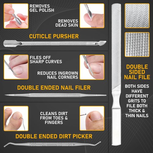 Toenail Clippers for Seniors Thick Toenails- Heavy Duty Podiatrist Ingrown Toe Nail Cutter for Men, Professional & Adults - Easy Grip Handle Stainless Steel (Extra Large, 10, Count)