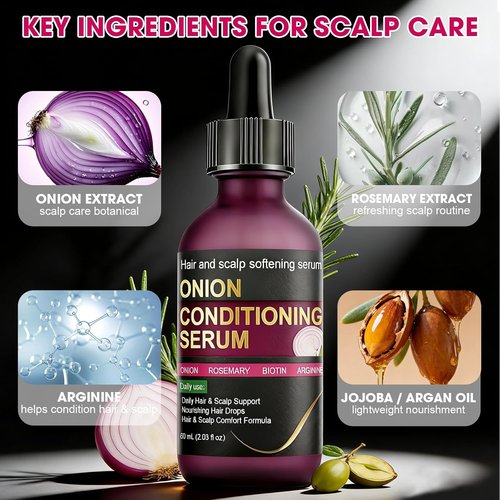 Skiennix Onion Hair Growth Serum - Hydrating Formula with Rosemary & Biotin for Fuller Hair | 2.03 FL OZ (60ML)
