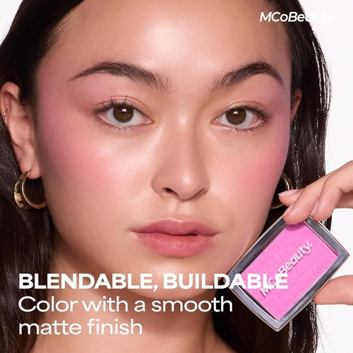 MCoBeauty Glow Up pH Powder Blush - Vivi Pink | Color Activated Soft Matte Blusher for Cheeks - Vegan & Long-Lasting