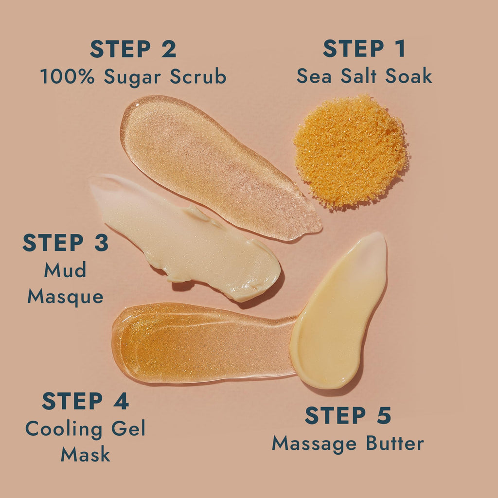 VOESH Pedi in a Box Glimmer - 2 Packs, Variety Pack, Pedi in a Box, Spa Pedicure Kit, Sparkly Pedicure, DIY Pedi, Foot Care, At-Home Pedi Products, Vegan Skincare