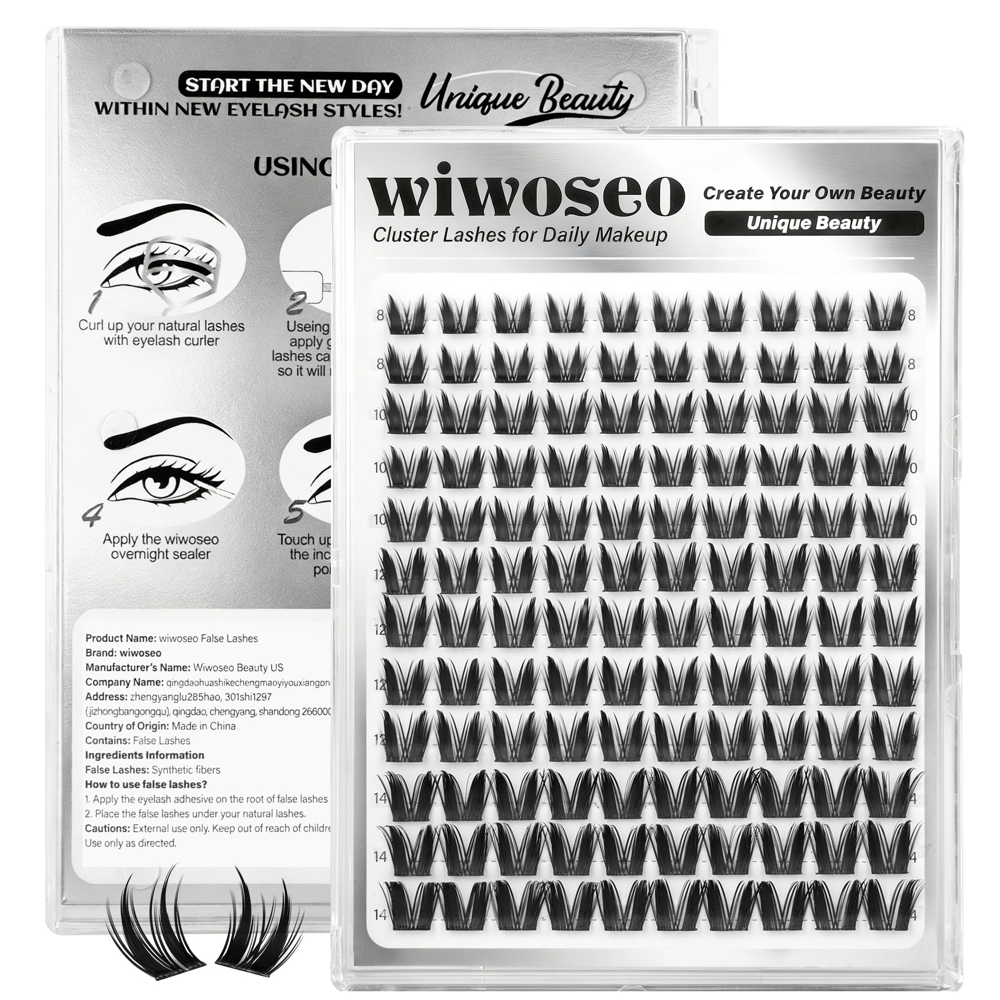 wiwoseo Bunny Lash Clusters Manga Lash Clusters Fairy Lashes Clusters with Spikes Wet Look Eyelash Clusters Flaunt Eyelash Extensions Manga Eyelash Clusters Spiky Lashes Clusters for Beginners