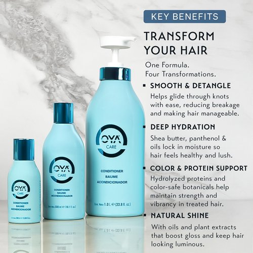 OYA Care Conditioner for Color-Treated Hair – Hydrating & Moisturizing Conditioner for Women & Men – Reduces Frizz, Strengthens Dry & Damaged Hair – For Fine, Thin, Wavy & Frizzy – 300 ml / 10.1 fl oz
