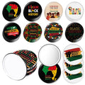 Geetery 36 Pcs Black History Month Gifts Bulk Reggae Compact Mirrors Decorations Mini Rasta Portable Pocket Travel Mirror for Purse African American Independence Day Freedom Jamaican Party Supplies