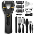 Jamestry Callus Remover for Feet, Electric Foot Callus Remover Waterproof with 3 Rollers 2 Speed Battery Display,17 in1 Rechargeable Foot File Pedicure Kits for Dead Hard Cracked Dry Skin