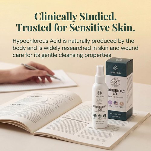 Jusspray™ Hypochlorous Acid Spray - HOCI Facial Cleanser Mist for Acne & Eczema | 8 oz