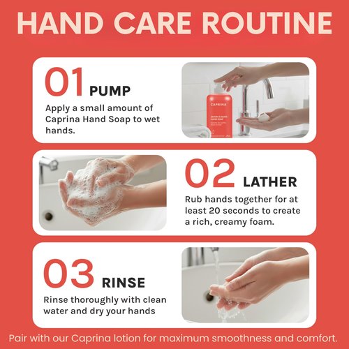 Caprina Liquid Hand Soap, Fresh Goat’s Milk with Shea Butter, 500 ml, Moisturizing Hand Wash for Dry Skin