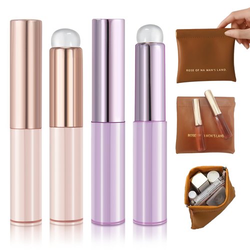 LeMeeOly 4pcs Silicone Lip Brush, Suitable for Even Application of Lipstick Lip Balm Lip Gloss, Soft Silicone Material, Hygienic, Convenient and Easy to Clean, Enhances Lip Care