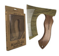THE BEARDED AXE BEARD COMB | Woodsman | Green Sandalwood/Golden Sandalwood | Artisan Crafted