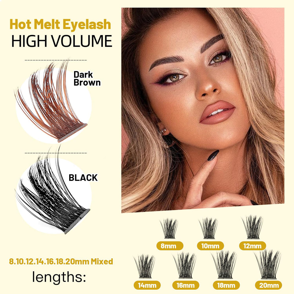 →VAYATOR Lashes Mixed Kit/False Lashes Lash Bond & Seal Kit Multiple styles To Choose 8-20mm Mix D Curl/DD Curl Makeup Cluster Grafting Eyelashes Individual Extension (DD Curl-18mm)