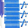 WILLBOND Hair Perm Rods - 96 Pcs Plastic Cold Wave Curlers with 2 Pintail Combs | Heatless Styling Tool (0.35 Inch, Blue)