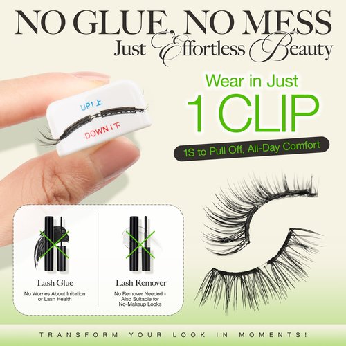 LASHVIEW Upgrade Magnetic Eyelashes Natural Look, Reusable Soft Magnetic Lashes Kit with Applicator, No Glue Needed, Windproof & Waterproof for All-Day Comfort (L14)