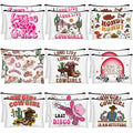 Reginary 18 Pcs Cowgirls Makeup Bag Disco Western Cosmetic Bag with Zippers Cowgirl Gifts Disco Party Favors Pouch for Women Girls Birthday Stuff Supplies