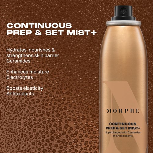 Morphe Jumbo Continuous Prep & Set Face Mist - Hydrating Makeup Setting Spray with Ceramides - 6.5 oz