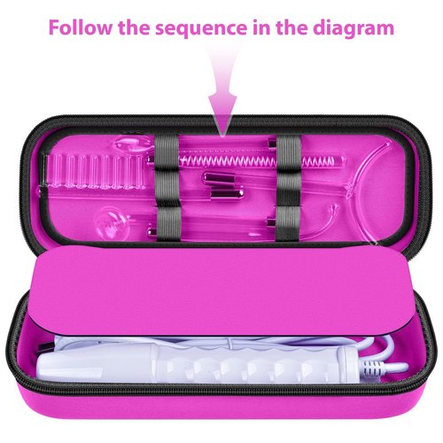 Case Compatible with Houzzi/for NuDerma/for Signstek/for APREUTY/for FAZJEUNE/for NewWay Professional Clinical Portable Handheld High Frequency Skin Wand Machine, 6 Neon & Argon Wands (Box Only)-Red
