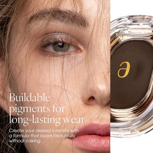 STEP BASIC Longwear Eyeshadow - High-Pigment Charcoal Brown Compact for Smooth, Blendable Color (1.7g)