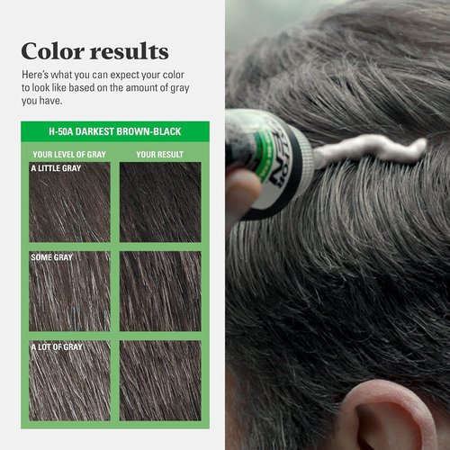 Just For Men Shampoo-In Color - Mens Hair Color with Keratin & Vitamin E for Stronger Hair | Darkest Brown-Black, H-50A, 1 Pack